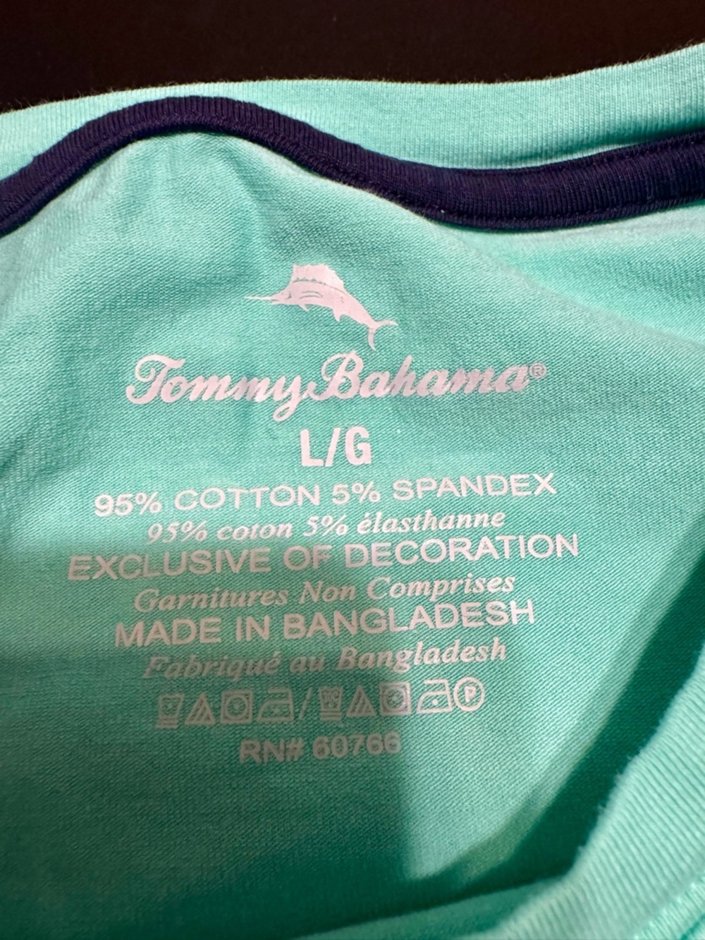 Tommy Bahama Men’s Aqua Stretch Cotton T Shirt Large Casual Beach Tee - Picture 3 of 5